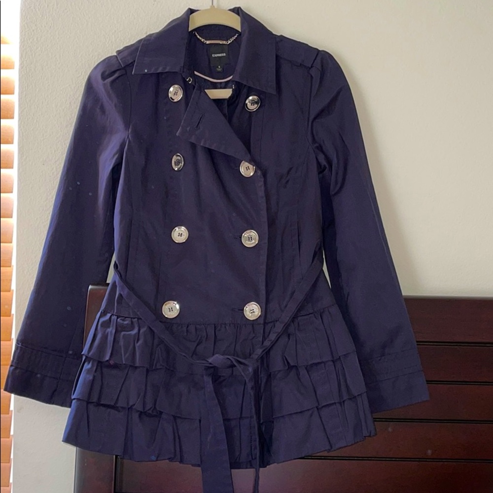 Express Navy Blue light coat  very good condition